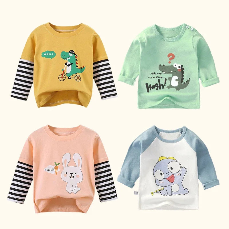 Children's Clothing Boys Girls T-Shirt kids clothes Cartoon Tops Long Sleeve Baby Clothing Autumn Winter