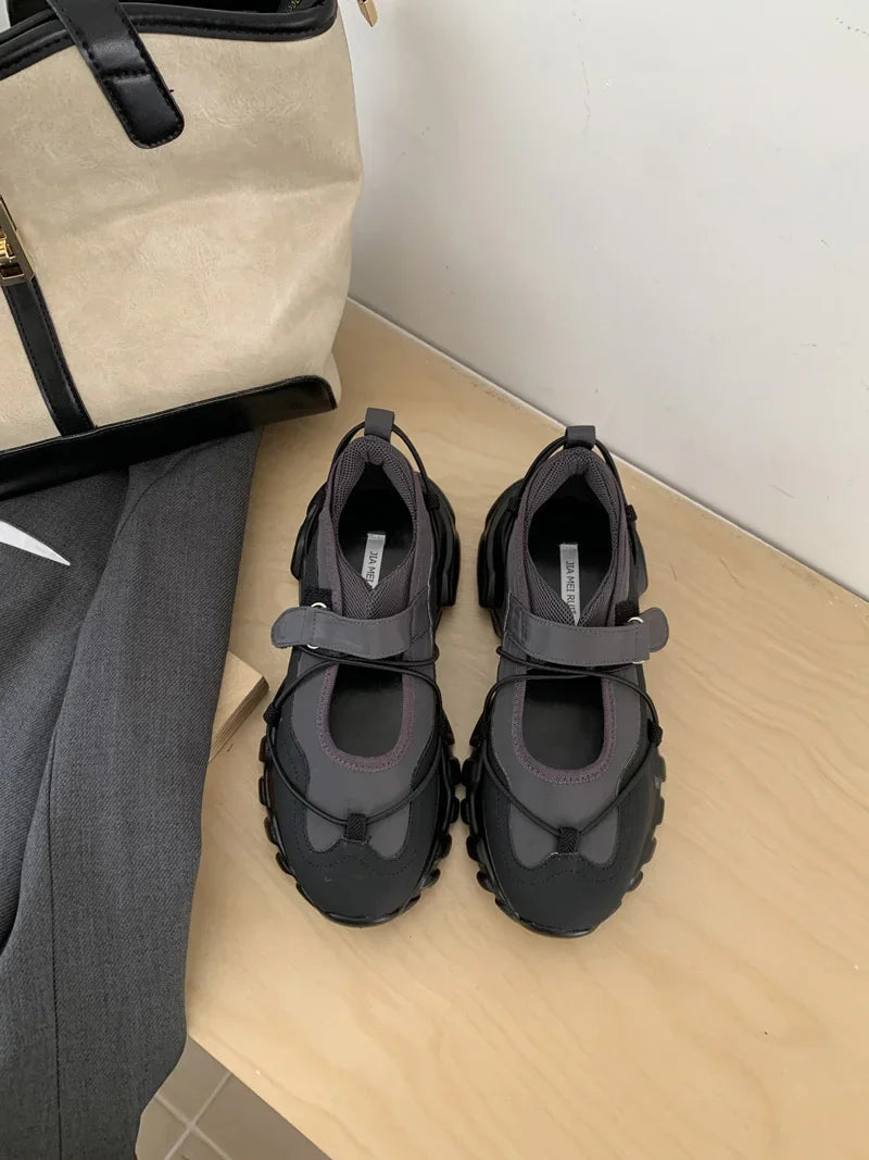 Flats & Ballet — Sporty Mary Jane Flats, Height-Boost Casual Walking Shoes — view 9 of flats & ballet