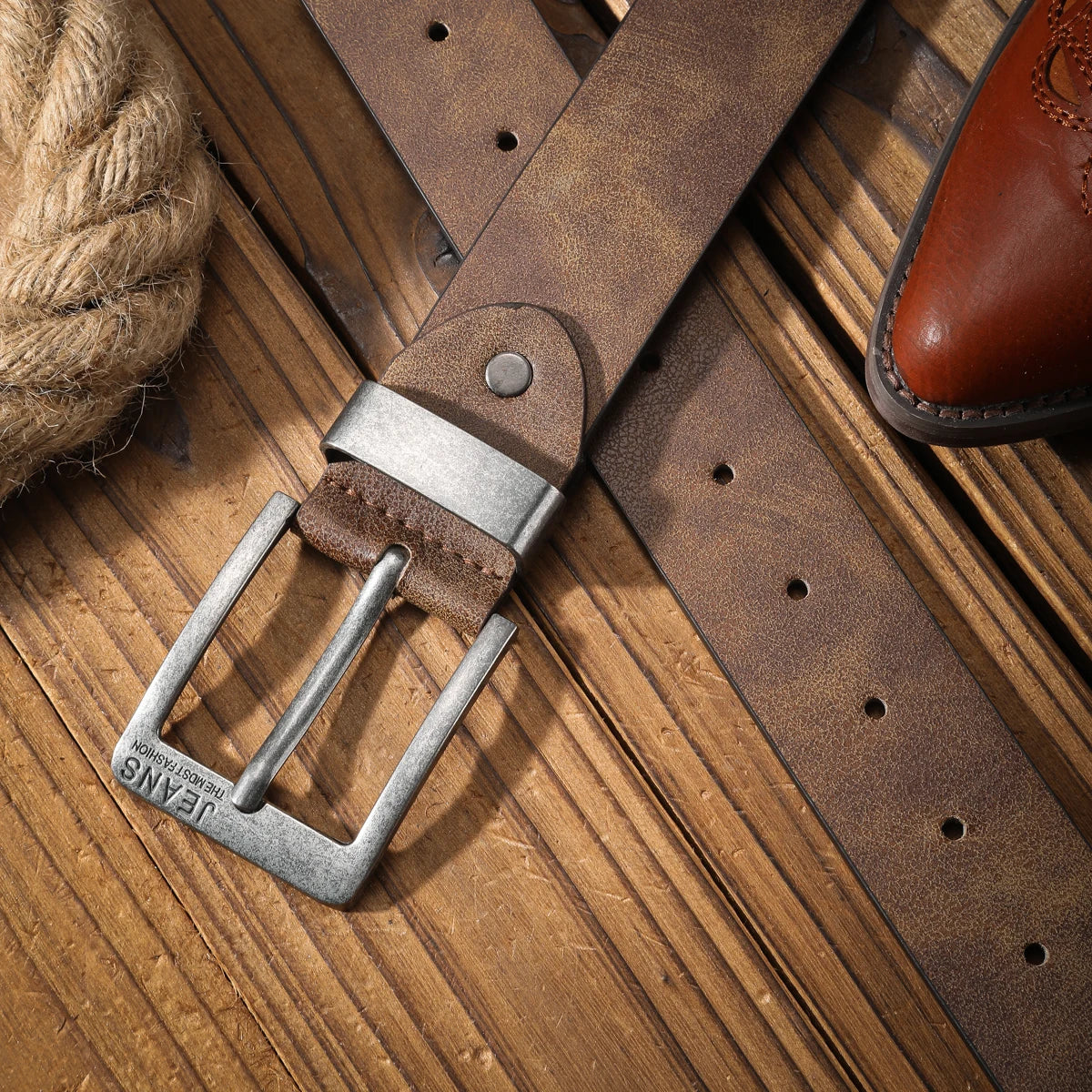 Belts Western Retro Men's & Women's PU Leather Belt — Casual Metal Buckle — view 10 of belts