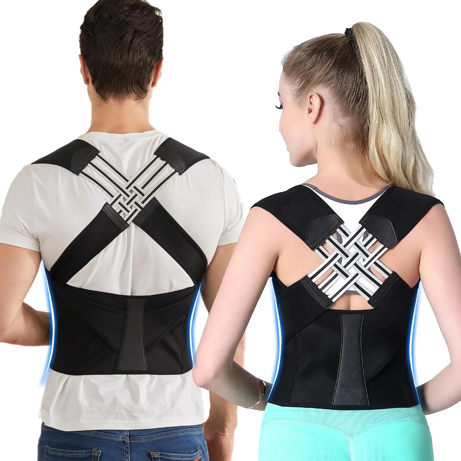 Back Brace Posture Corrector — Adjustable Shoulder Straightener for Men & Women — view 1 of recovery & massage
