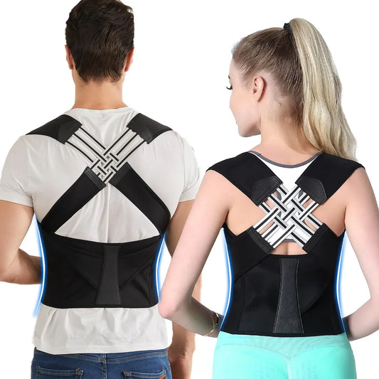 Back Brace Posture Corrector — Adjustable Shoulder Straightener for Men & Women — view 1 of recovery & massage