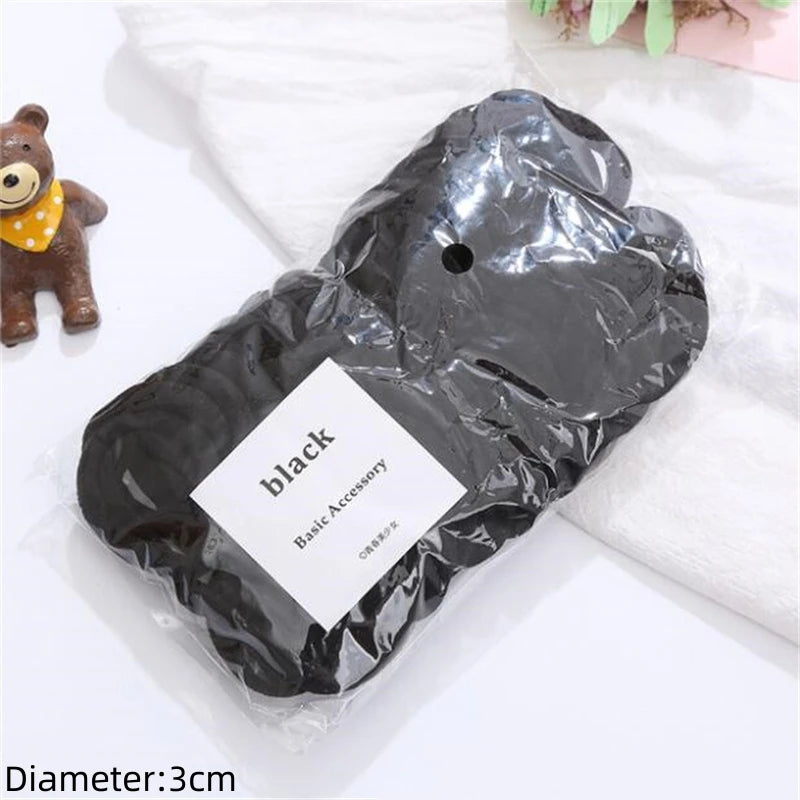 50pcs Black Elastic Hair Band Leagues Ties Colets Scrunchies Springs Gum Accessory For Girl Women No Damage Pigtails Holder Set — view 9 of product