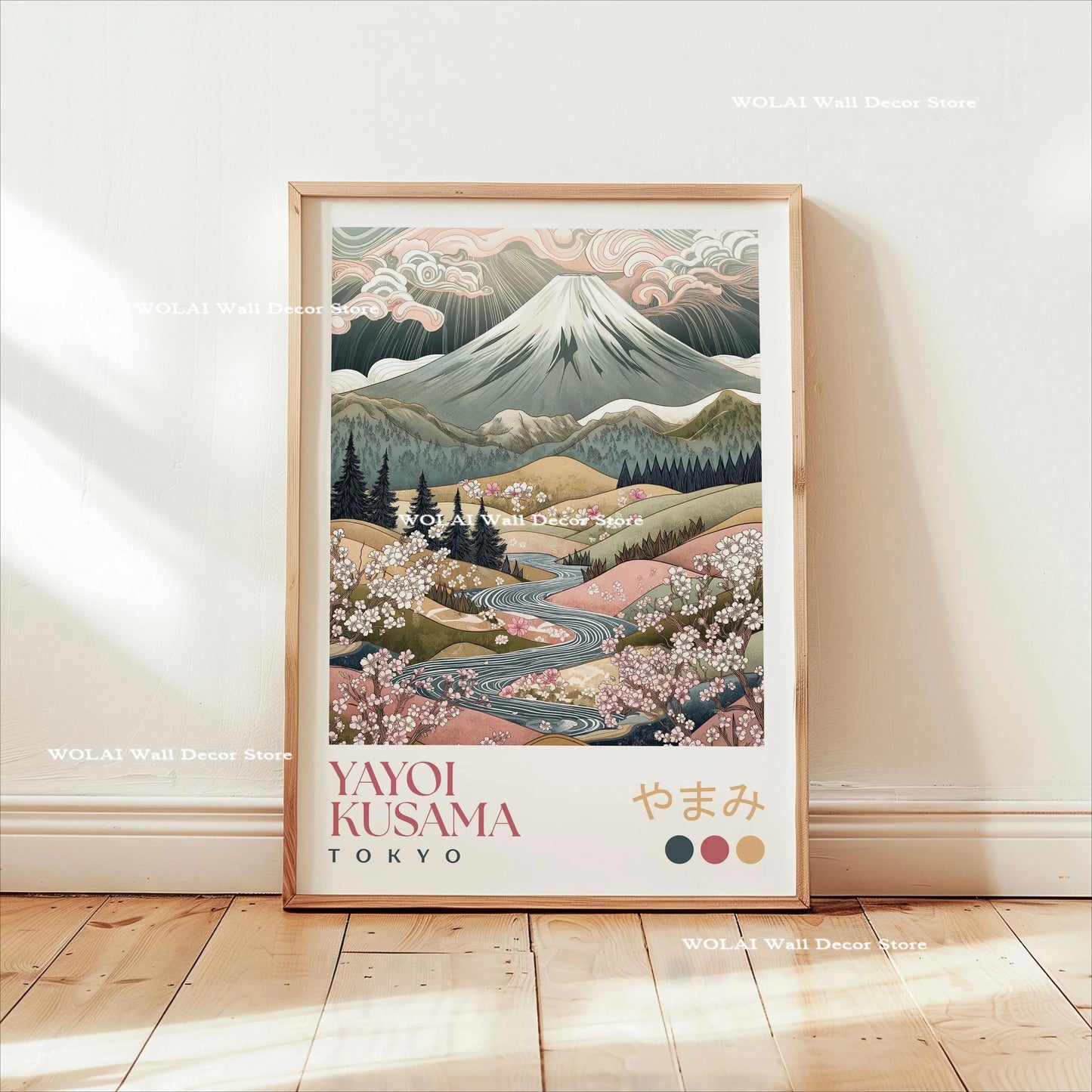 Yayoi Kusama Koi &amp; Jellyfish Canvas Poster &mdash; Japanese Hokusai Giant Wave Wall Art