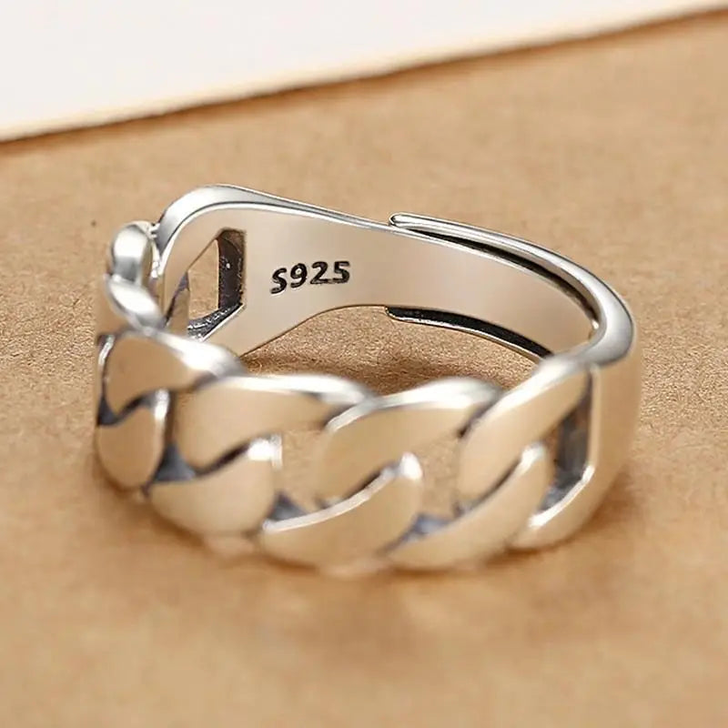 VENTFILLE Women's 925 Sterling Silver Flower Ring — Hollow Retro Fine Jewelry Gift