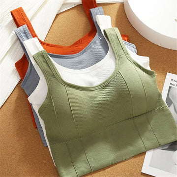 Breathable Seamless Sports Bra — Anti-Sweat Shockproof Yoga Workout Crop Top — view 1 of sports bras