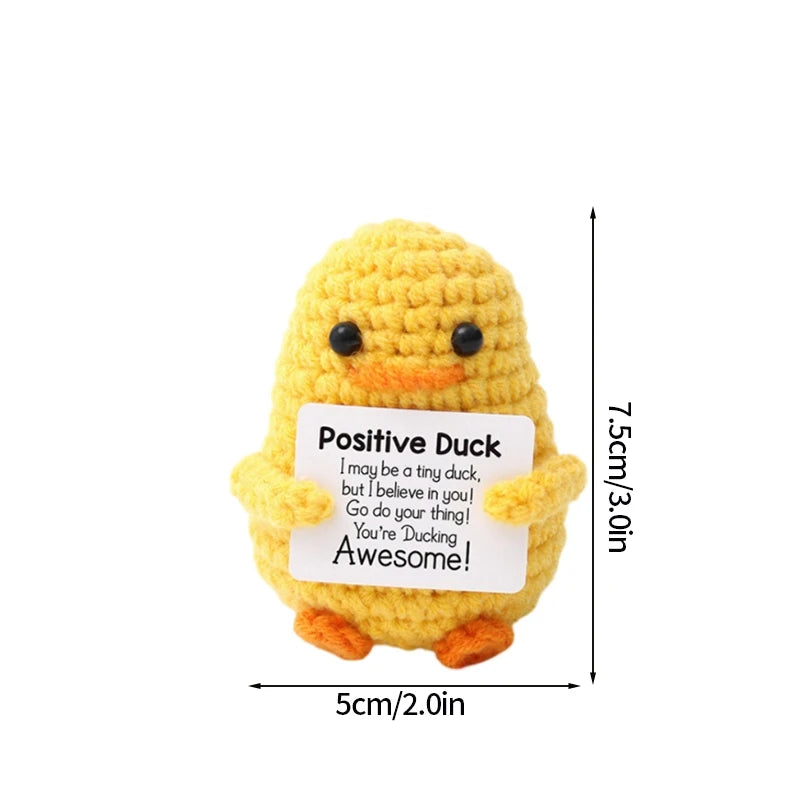 Home Decor Hand-Woven Crochet Ornament — Funny Vegetable Animal Doll with Hugging Card, Positive Energy Desk Accent & Gift