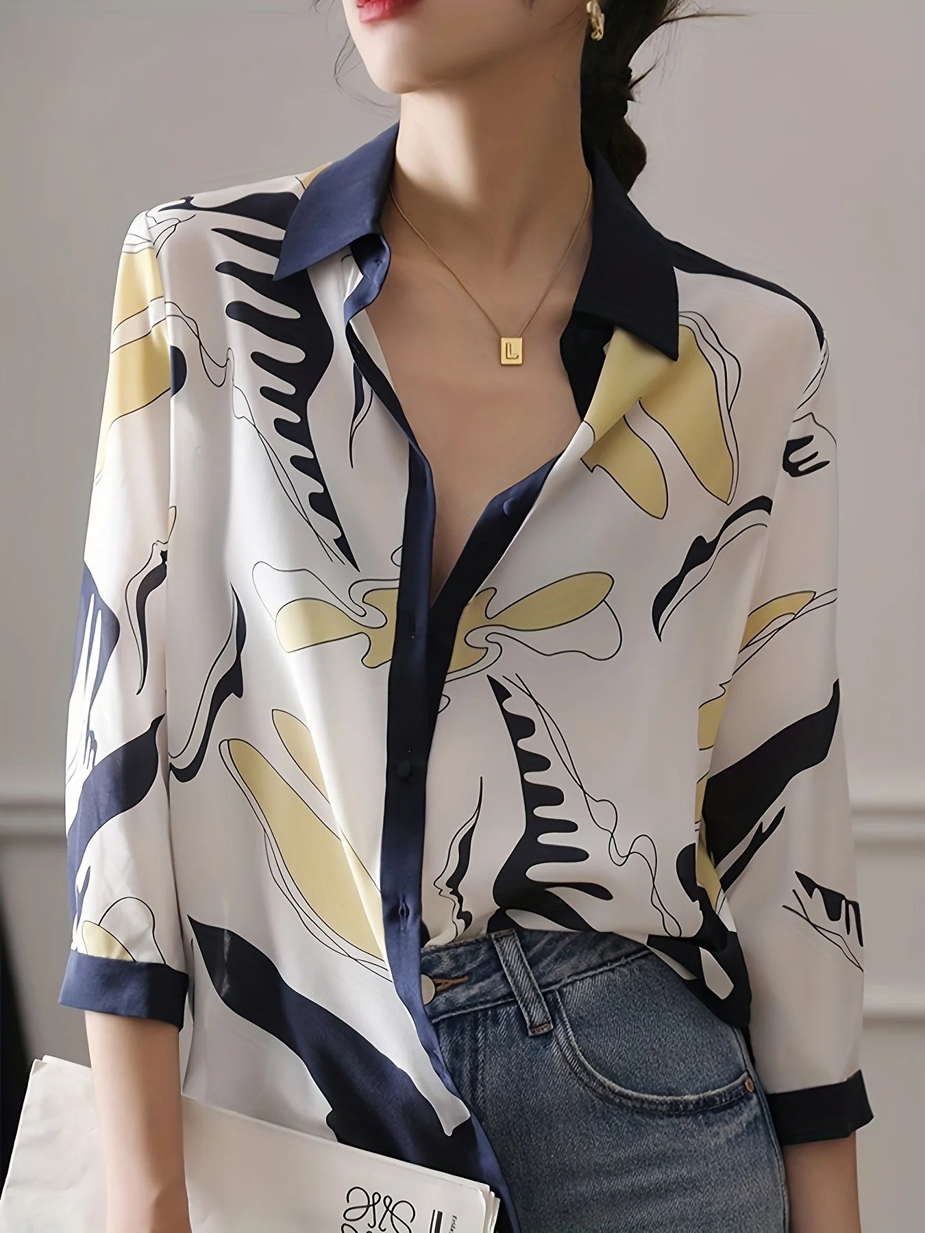 Fashion luxury ladies shirt France style woman printing blouse Spring Summer half sleeve Tops blusa mujer