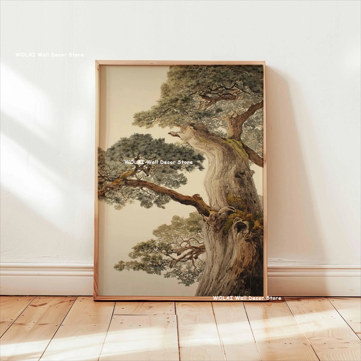Japanese Forest &amp; Koi Fish Zen Canvas Poster &mdash; Retro Abstract Waves Wall Art for Home