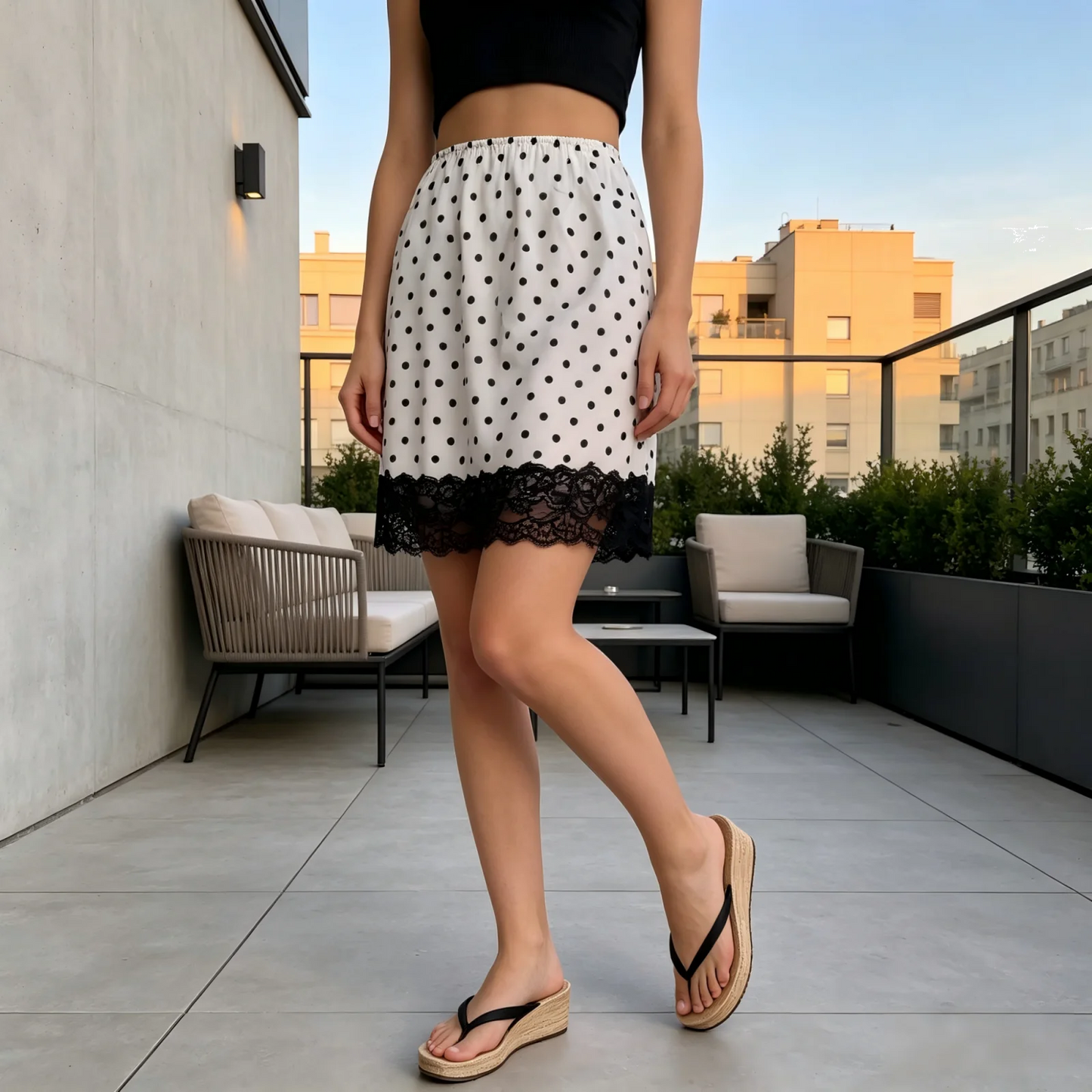 Floral Print Ruffle Hem A-Line Mini Skirt — Cottagecore Belted Summer — fabric close-up