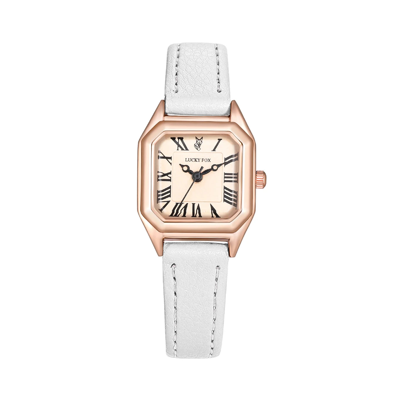 Women's Vintage Square Watch — Fashion Leather Strap Quartz Wristwatch — view 8 of watches