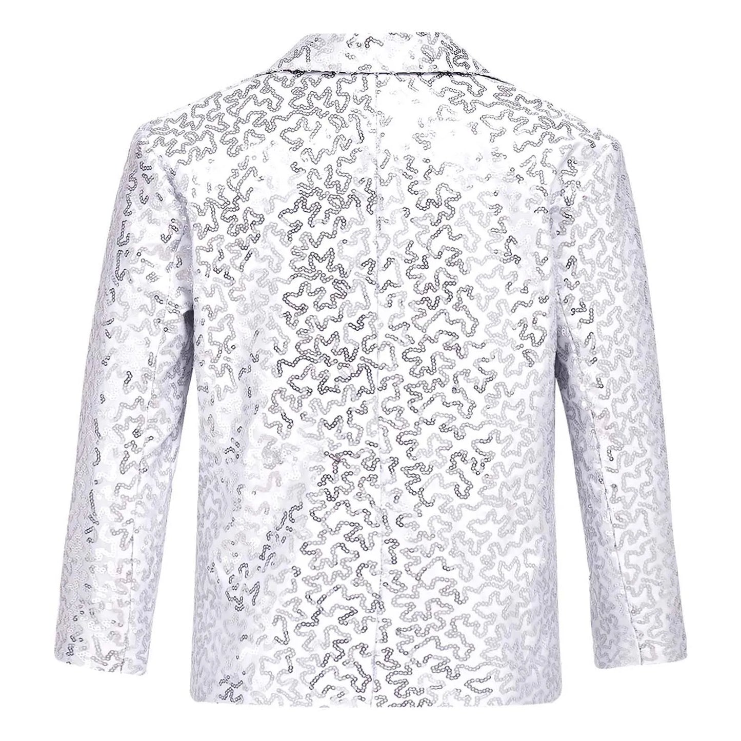 Shine Bright with the Kids' Boys Sequins Suit Blazer – Perfect for Special Occasions!