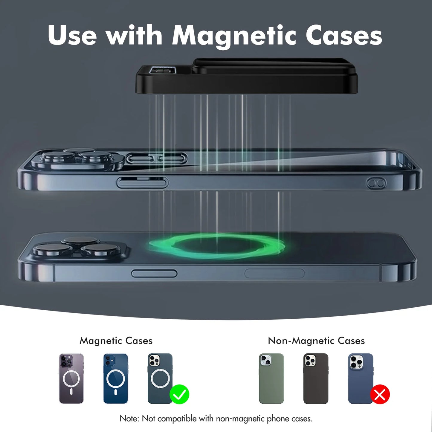 Magnetic 2-in-1 10000mAh 22.5W Wireless Power Bank — LED Display MagSafe — view 5 of power banks