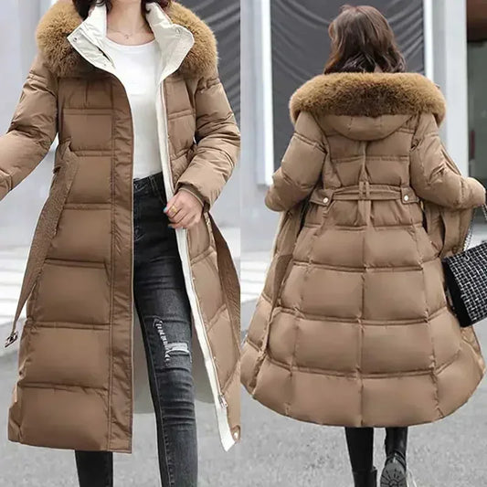 2024 New Winter Korean Women's Outdoor Down Collar Cotton