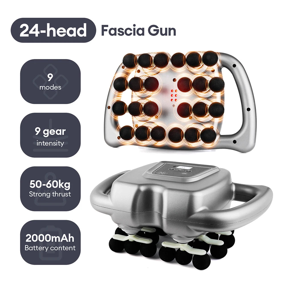 16-Head Heated Fascia Gun — High-Frequency Percussion Massager — view 7 of recovery & massage