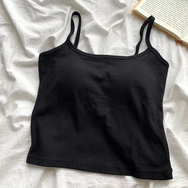 Built-In Bra Camisole — Spaghetti-Strap Slim-Fit Tank with Chest Pad for Women — view 8 of tanks & camisoles