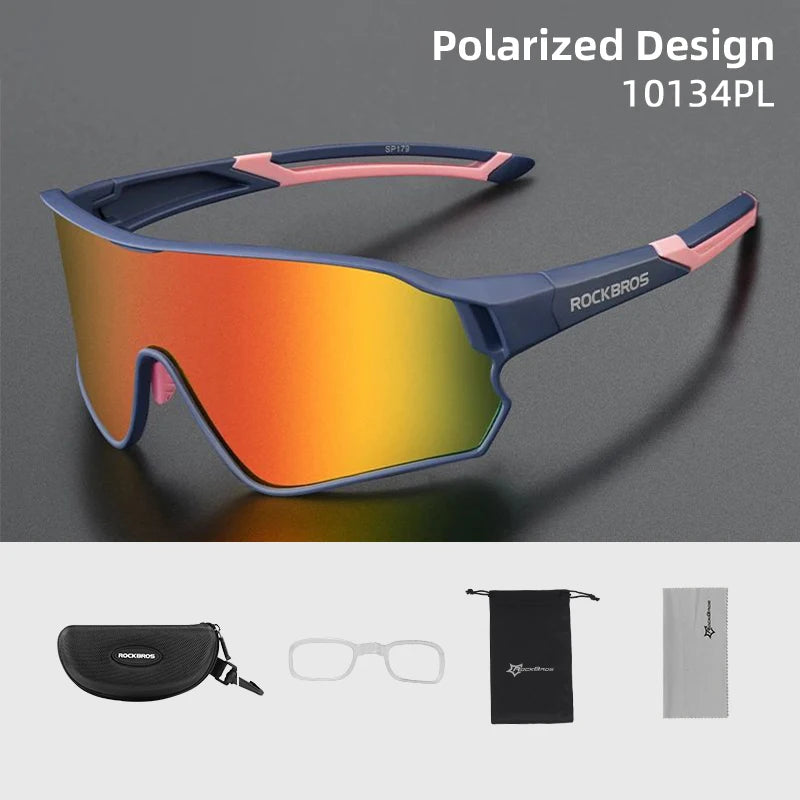 ROCKBROS Polarized Sport Sunglasses UV400 — Bicycle Hiking Camping Golf Cycling Eyewear Pro Grade — view 9 of sunglasses