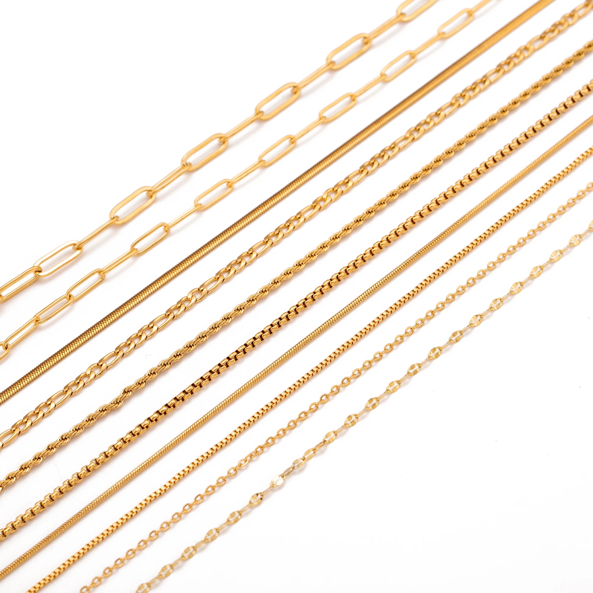 Unisex 5pc 18K Gold Cuba Cross Chain Necklace Set — PVD Plated Steel Jewelry — view 6 of jewelry