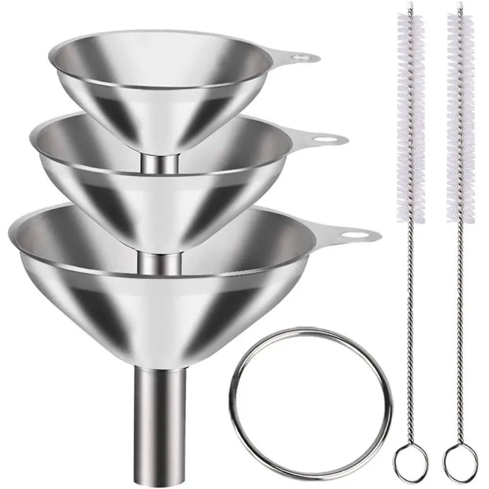 Wide-Mouth Stainless Steel Funnel &mdash; Cooking Oil Filter &amp; Spice Strainer with Handle — view 10 of kitchen gadgets