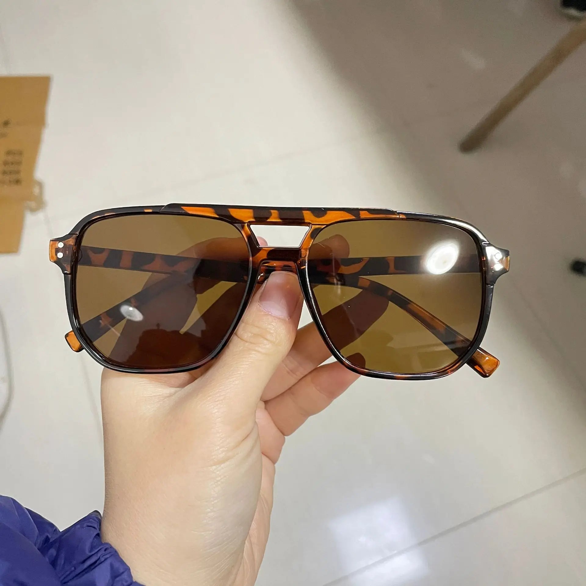 Oversized Square Sunglasses, Unisex Retro Shades, UV400 — view 6 of sunglasses