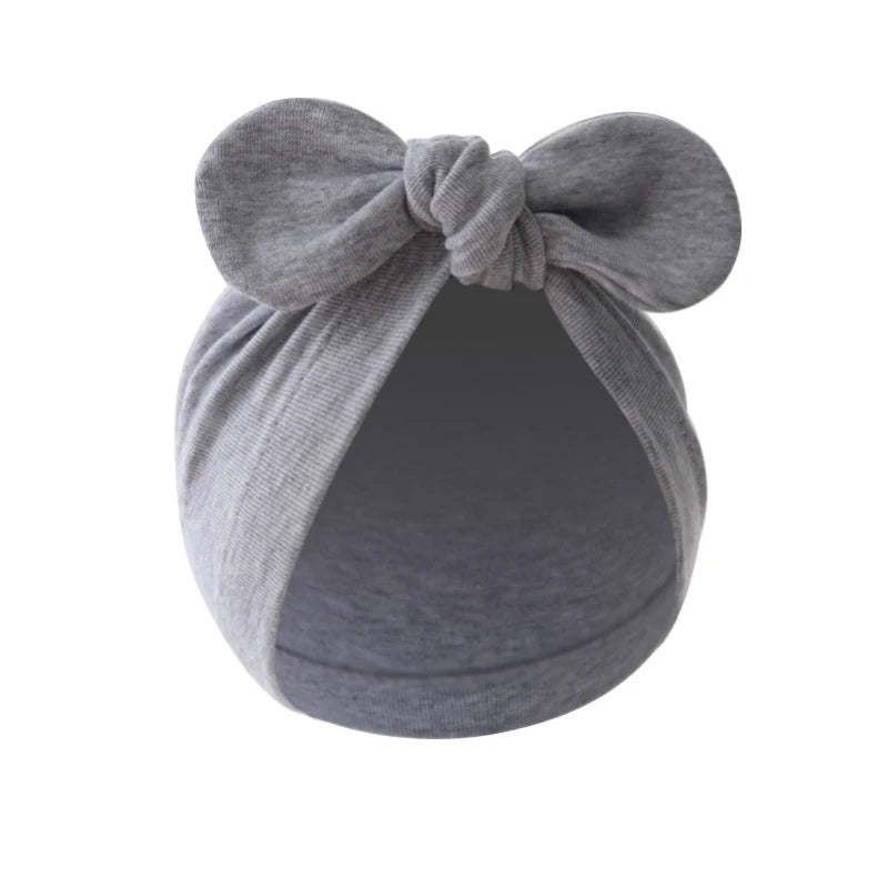 Cute Bunny Ears Baby Turban Hat - Soft Cotton Beanie for Easter & Spring Photos — view 1 of baby hats