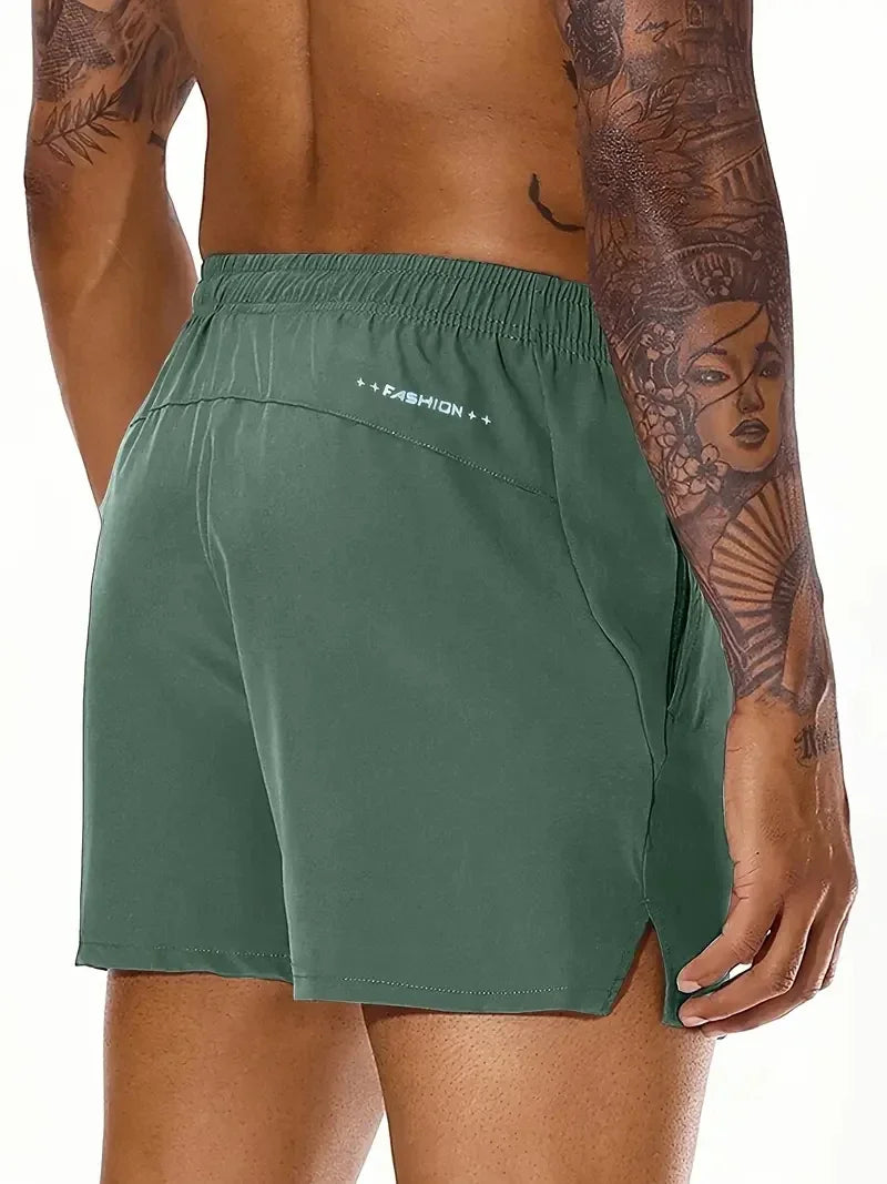 Men's Summer Beach Shorts, Elastic Waist with Double Pockets — view 1 of shorts