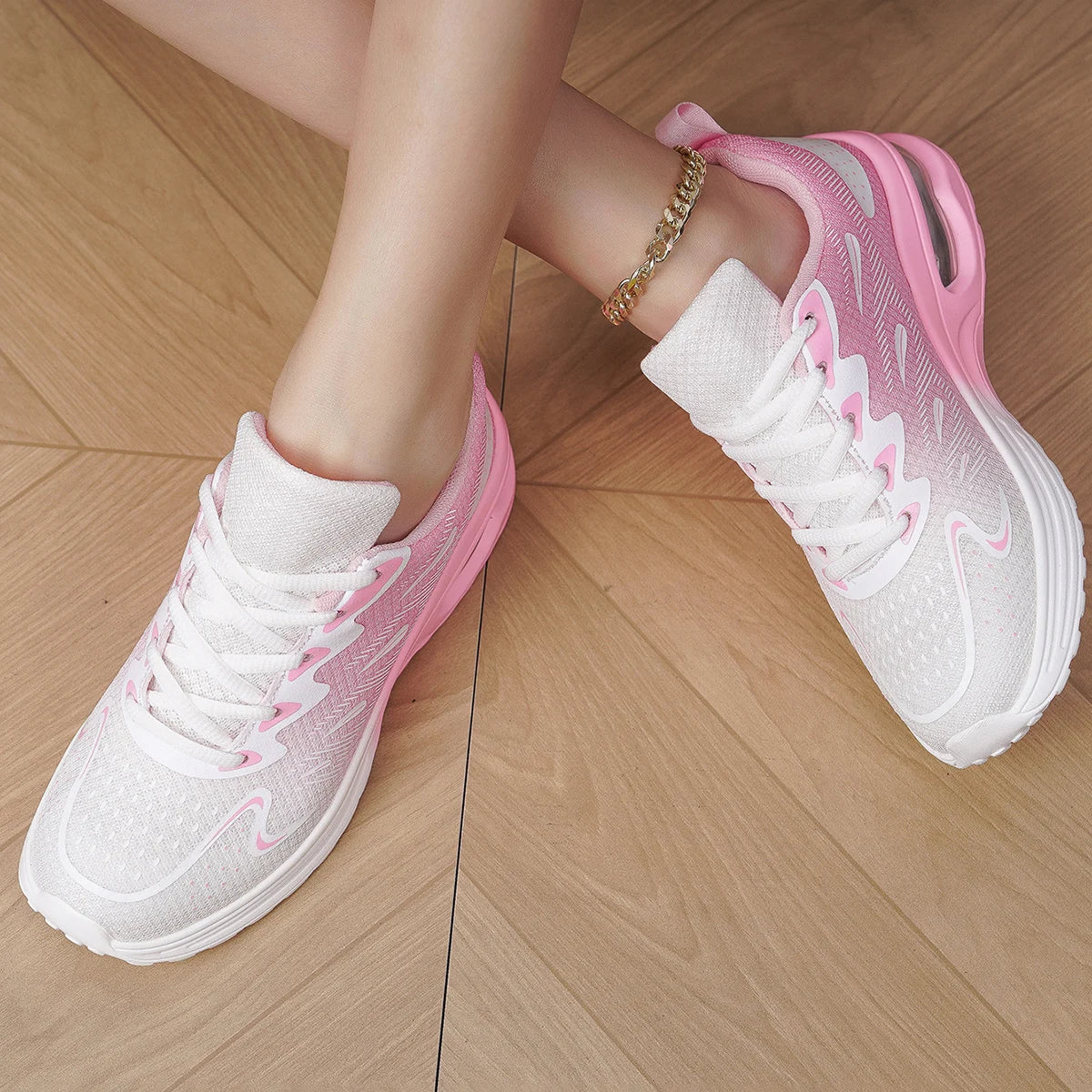 Women's Air Cushion Tennis Sneakers — Mesh Breathable Walking Sport Trainers — view 4 of sneakers