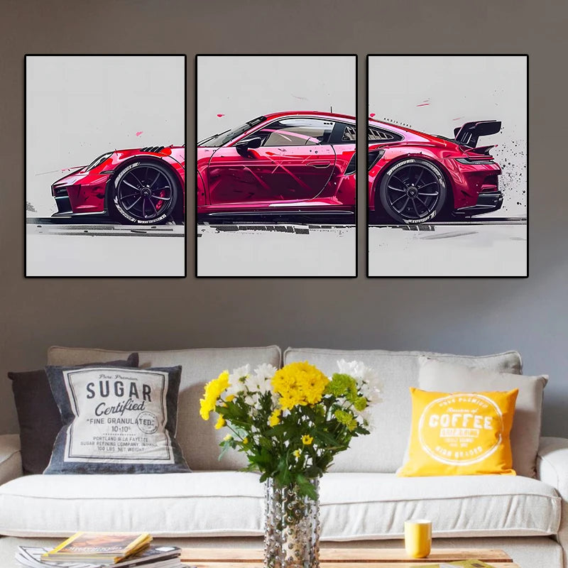 3-Piece Supercar Canvas Poster Set &mdash; Famous Sports Cars Wall Art for Boys&rsquo; Room &amp; Home — view 2 of wall art & prints