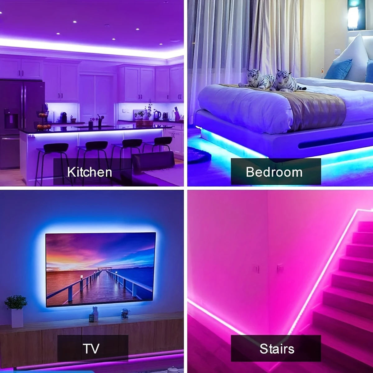 RGB LED Light Strip — USB Music-Sync Smart Ribbon with Bluetooth & Remote (5V) — view 6 of smart lighting
