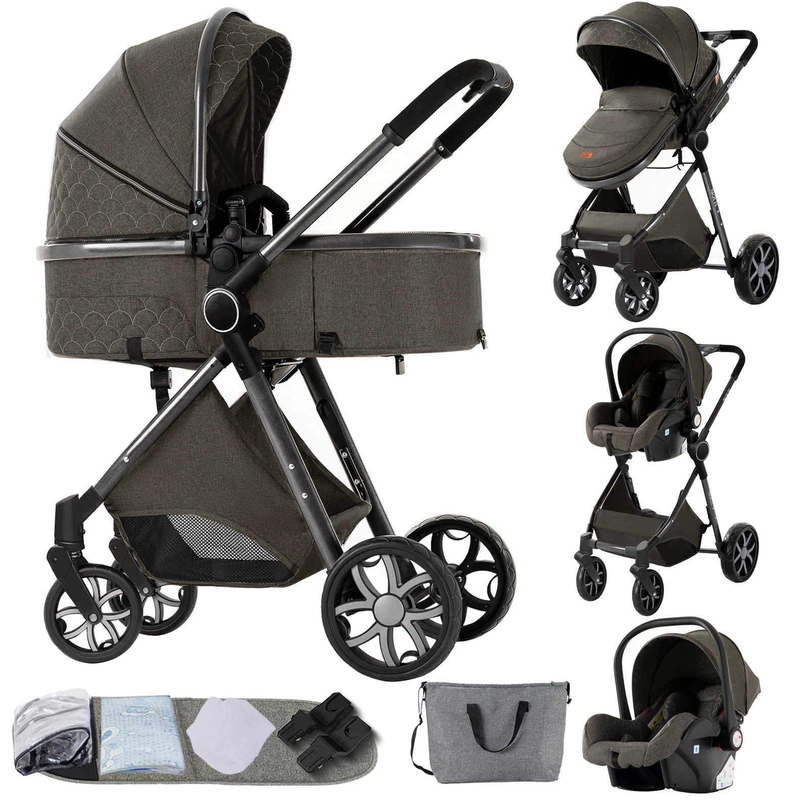 3-in-1 Baby Stroller Travel System - Bassinet, Car Seat &amp; Lightweight Stroller — view 15 of baby strollers