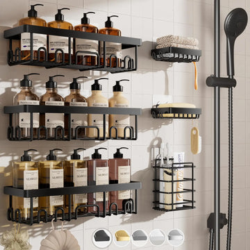 6-Pack Adhesive Shower Caddy Organizer Rack, No-Drill Install — product photo 1