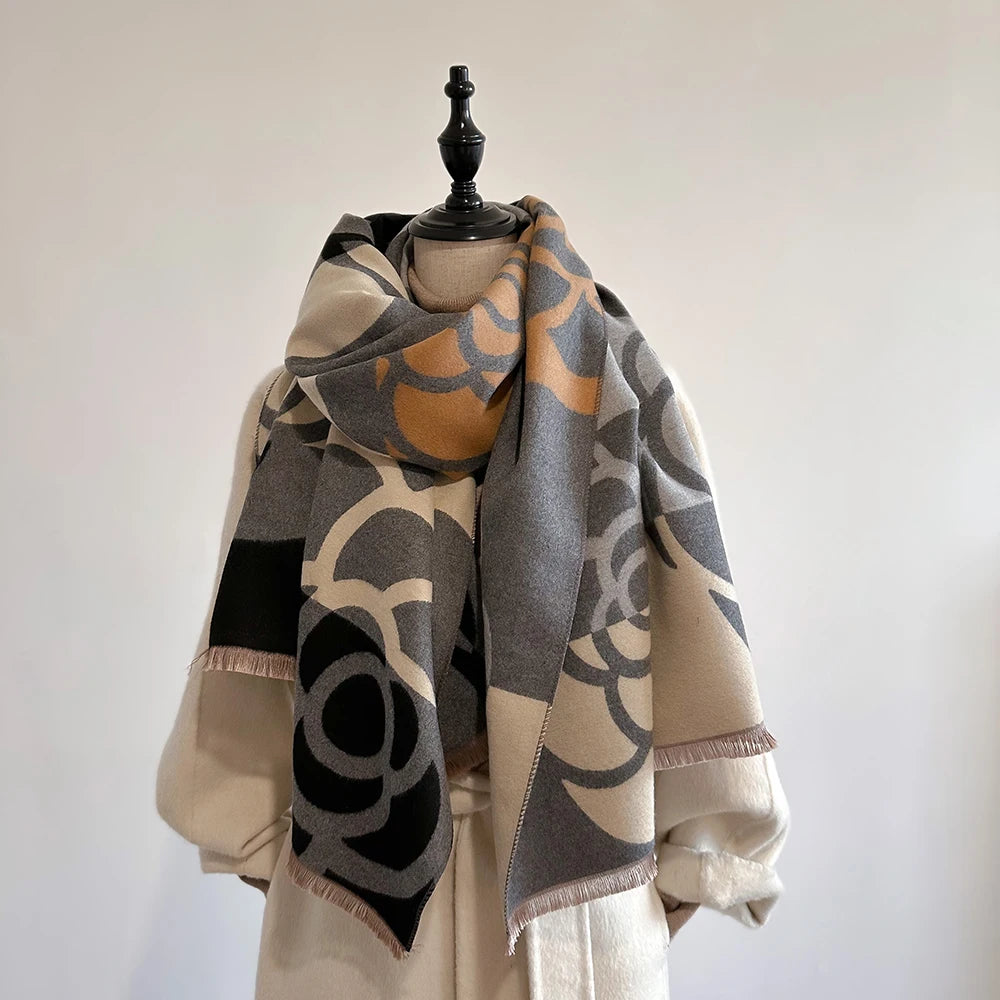 Pashmina Scarf Quiet-Luxury Everyday Wrap — Soft Cashmere-Feel Thick Warm Winter Blanket Shawl — view 6 of scarves & wraps