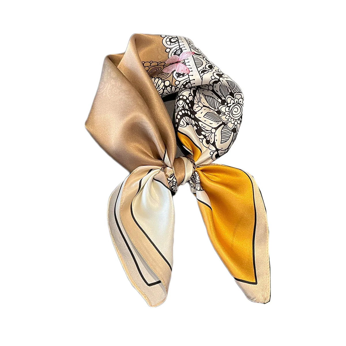 Silk Scarf 100% Real Silk Neckerchief — Luxury-inspired Hair Tie, Bag Charm, Neck Wrap — view 5 of scarves & wraps