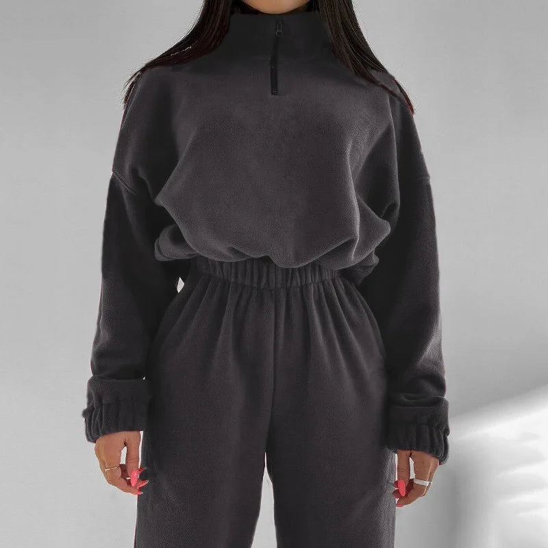 Women&rsquo;s 2-Piece Hooded Sweatshirt Tracksuit &mdash; Solid-Color Hoodie + Sweatpant Sportswear Set — view 6 of tracksuits