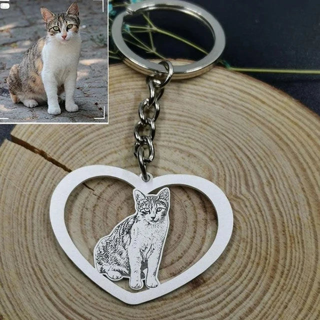 Personalized Pet Photo Necklace Engraved Pendant Custom Memorial Gift for Dog Cat Lovers — view 8 of necklaces