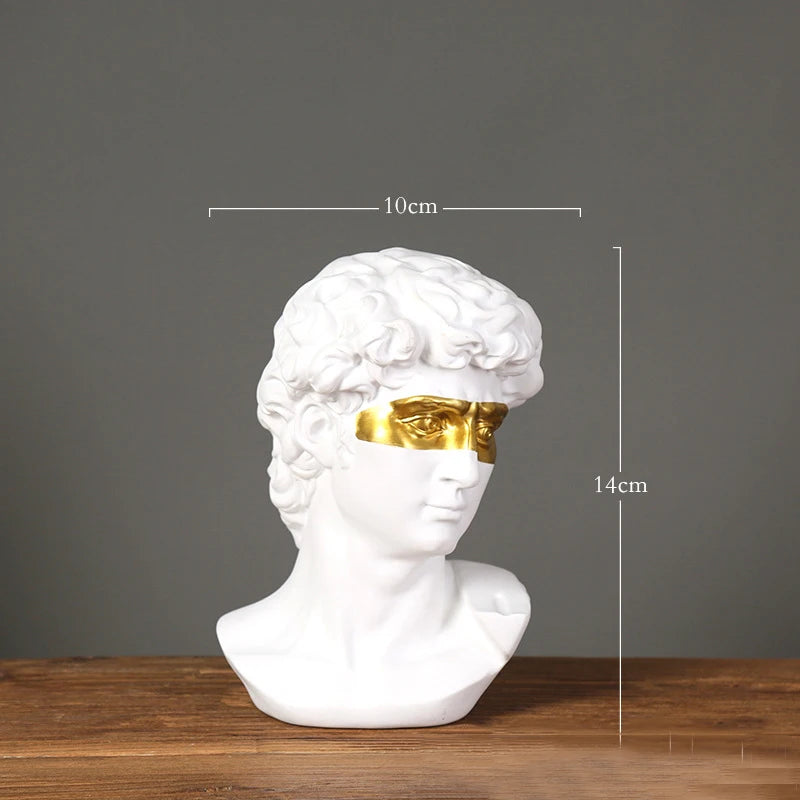 Home Decor David Head Resin Bust Statue — Modern Abstract Art Sculpture for Shelves & Mantels — view 13 of home decor