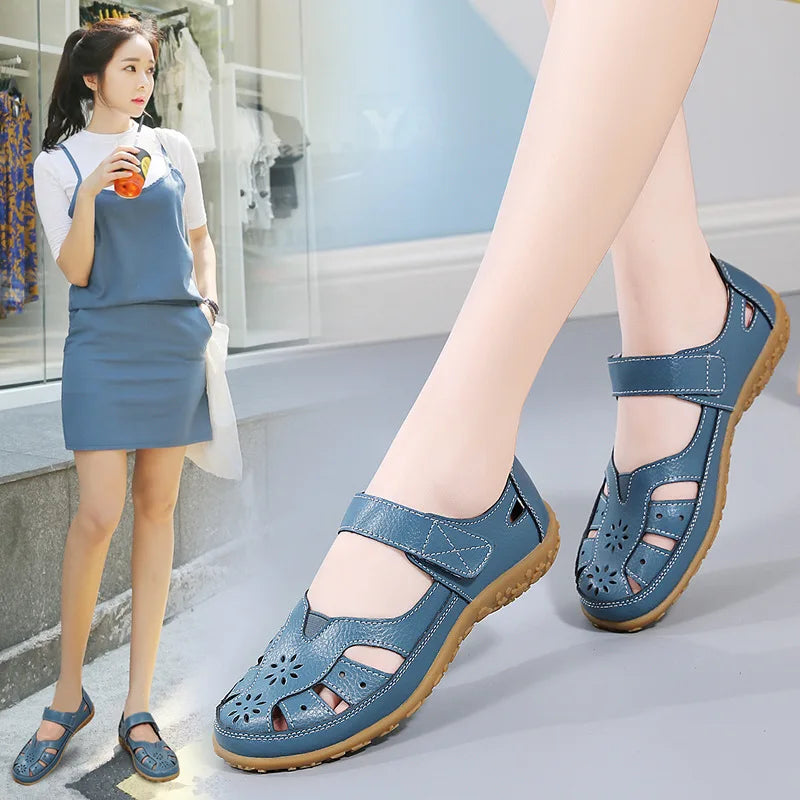 Sandals & Slides — Roman Leather Breathable Slide Sandals, Casual Summer Footwear — view 3 of sandals & slides