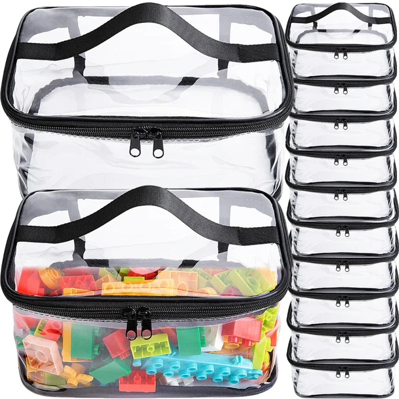 Transparent Kids Toy Organizer Bag - Large Travel Storage Tote with Handle — view 1 of storage bags
