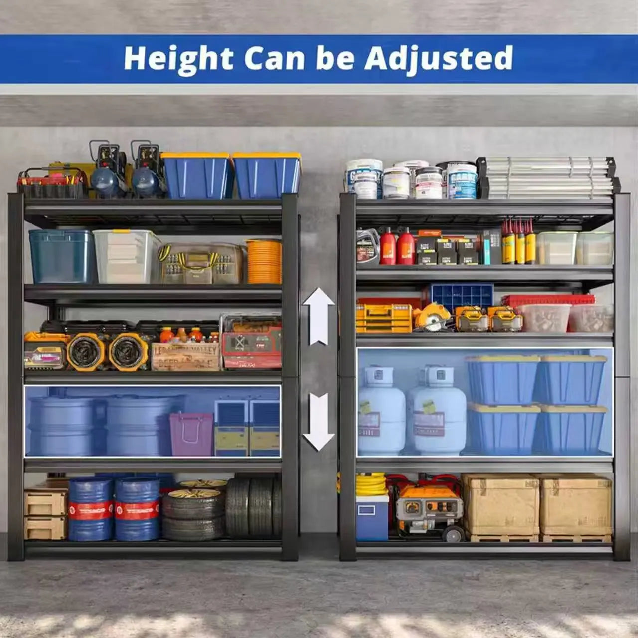 Storage Organizer 72" Metal Double-Layer Shelving — Commercial Adjustable Utility Rack for Warehouse & Kitchen — view 5 of storage & organisation