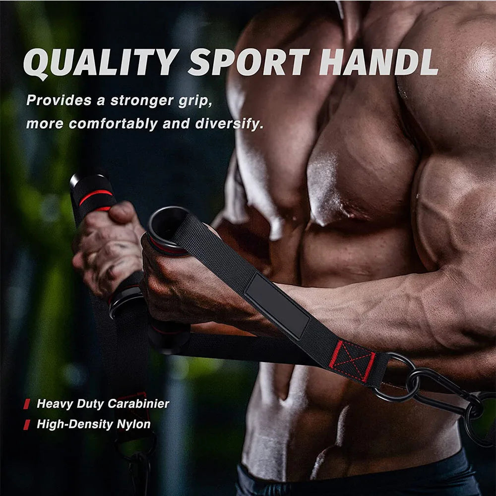 Resistance Bands — Pulley Strap Handle Bar Attachment, Home Gym Cable Station — view 5 of sports & fitness