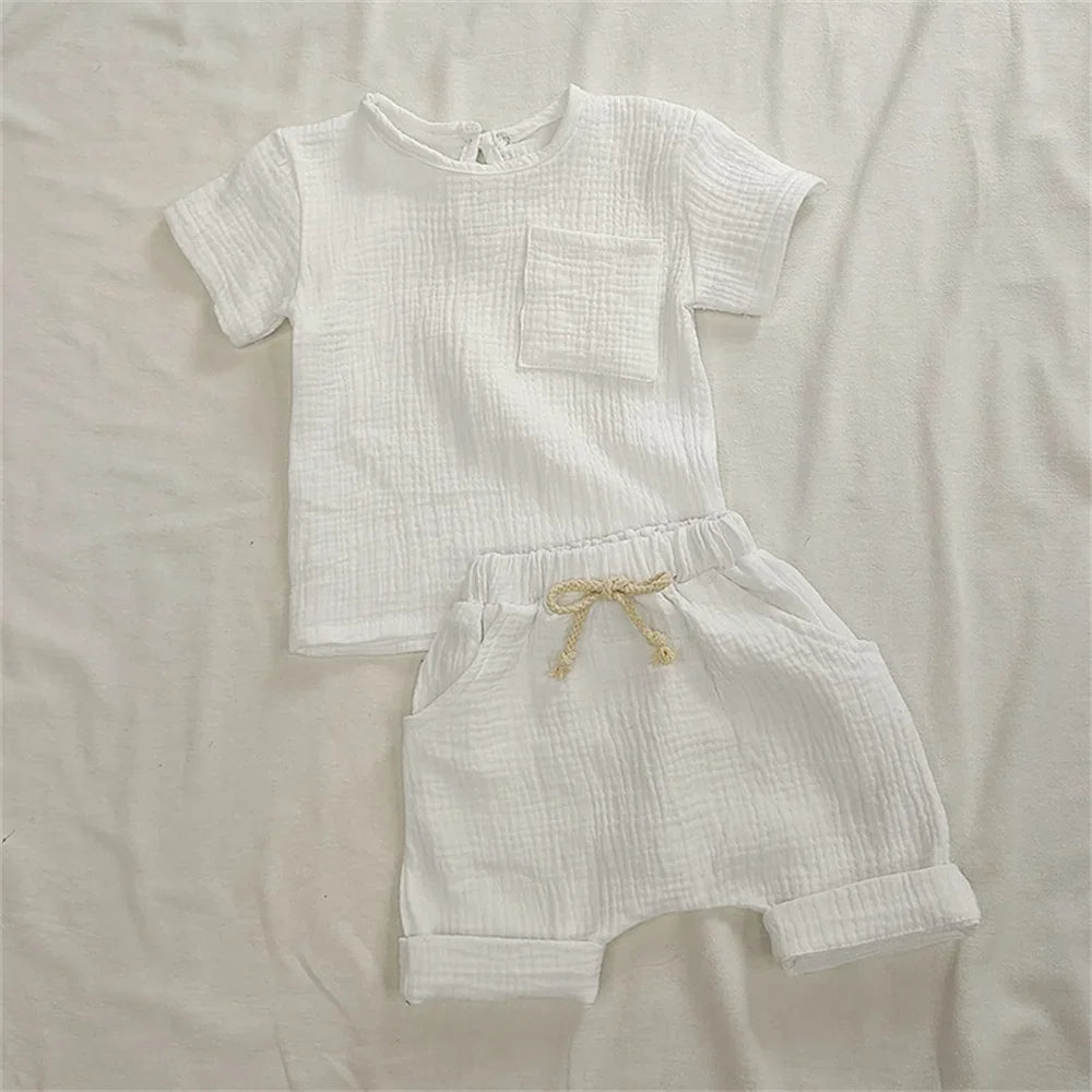 Baby Cotton Outfit Set - 2-Piece Newborn Romper & T-Shirt with Shorts — view 5 of baby outfits