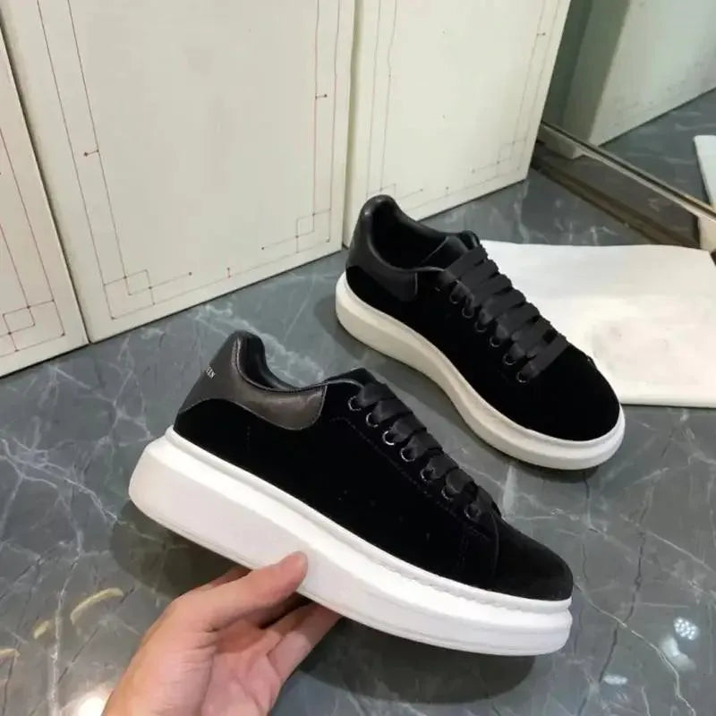 Women's White Sneakers — Elegant Skateboard Shoes with Hidden Inner Heel — view 3 of sneakers