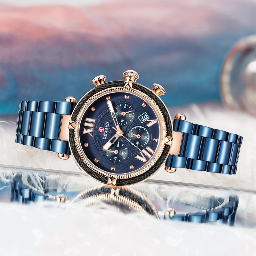 REWARD Women's Chronograph Watch — Luxury Fashion Stainless Steel Wristwatch — view 5 of watches