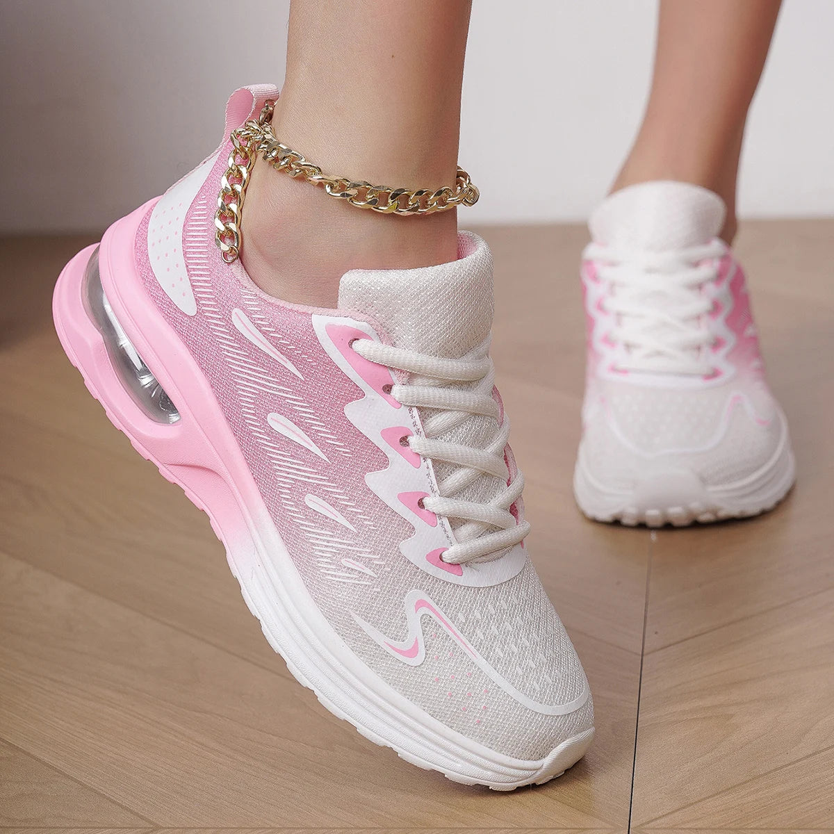 Women's Air Cushion Tennis Sneakers — Mesh Breathable Walking Sport Trainers — view 3 of sneakers