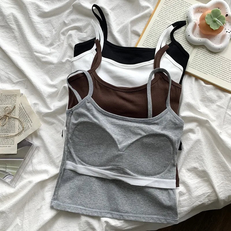 Built-In Bra Camisole — Spaghetti-Strap Slim-Fit Tank with Chest Pad for Women — view 4 of tanks & camisoles