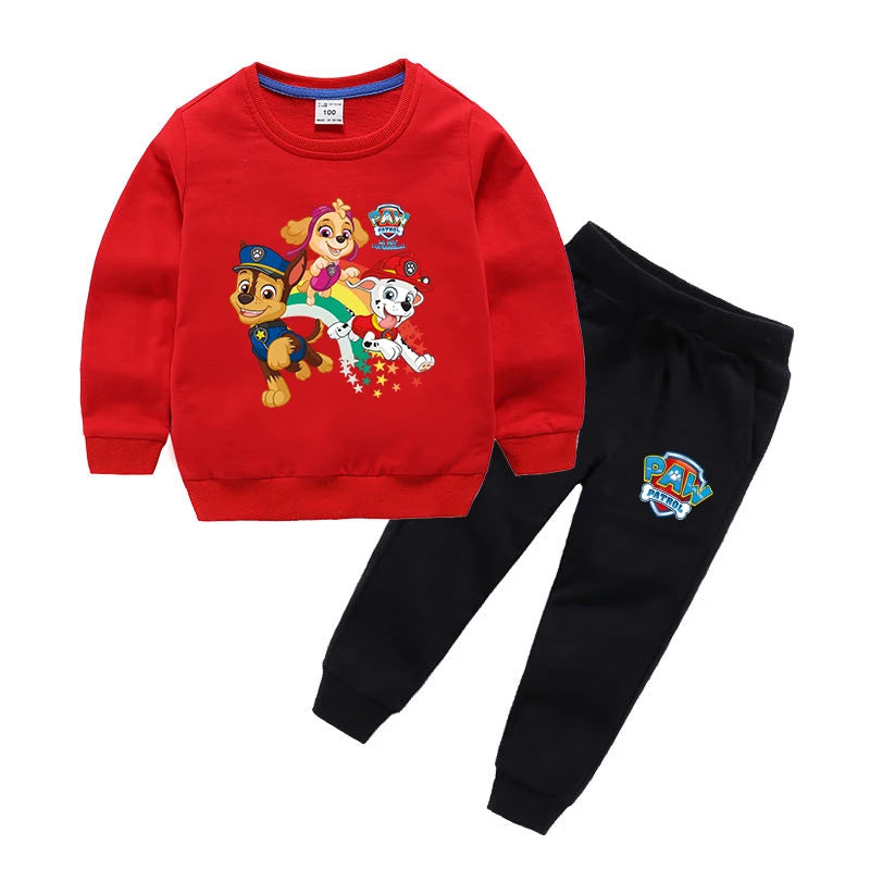 Paw Patrol Children Sets 2024 Autumn Boys/Girls Long sleeve t shirt Kids Kawaii Anime Clothing Sweatshirts and Pants Suits