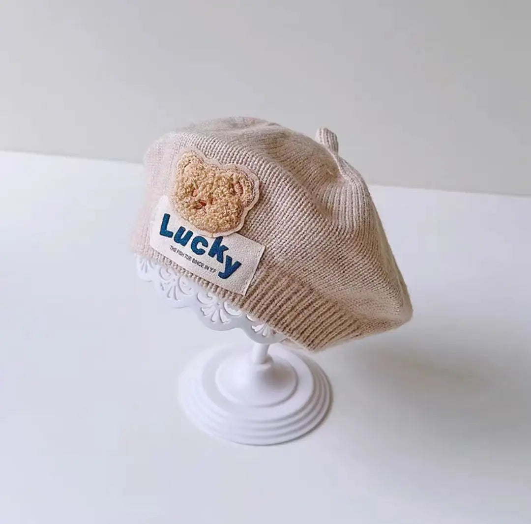 Flower Baby Beret Hat - Knitted Painter Cap for Infant Girls, Cute Toddler Princess Beret — view 7 of baby hats