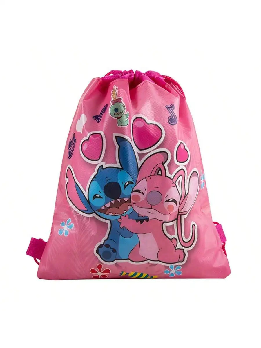 12pcs Colorful Cartoon Drawstring Party Bags - Kids Party Favor Backpacks, Hand Washable — view 4 of drawstring bags