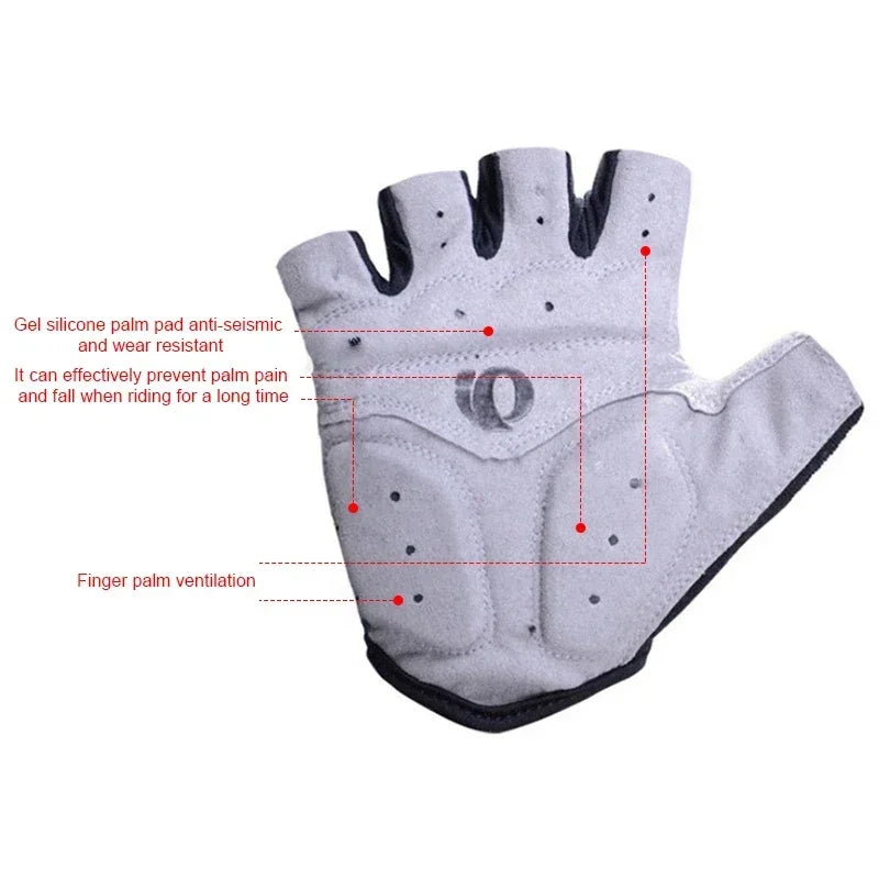 Half-Finger Cycling Gloves Gel Padded — Anti-Slip Anti-Sweat Road Bike & MTB Cycling Gloves — view 3 of gloves