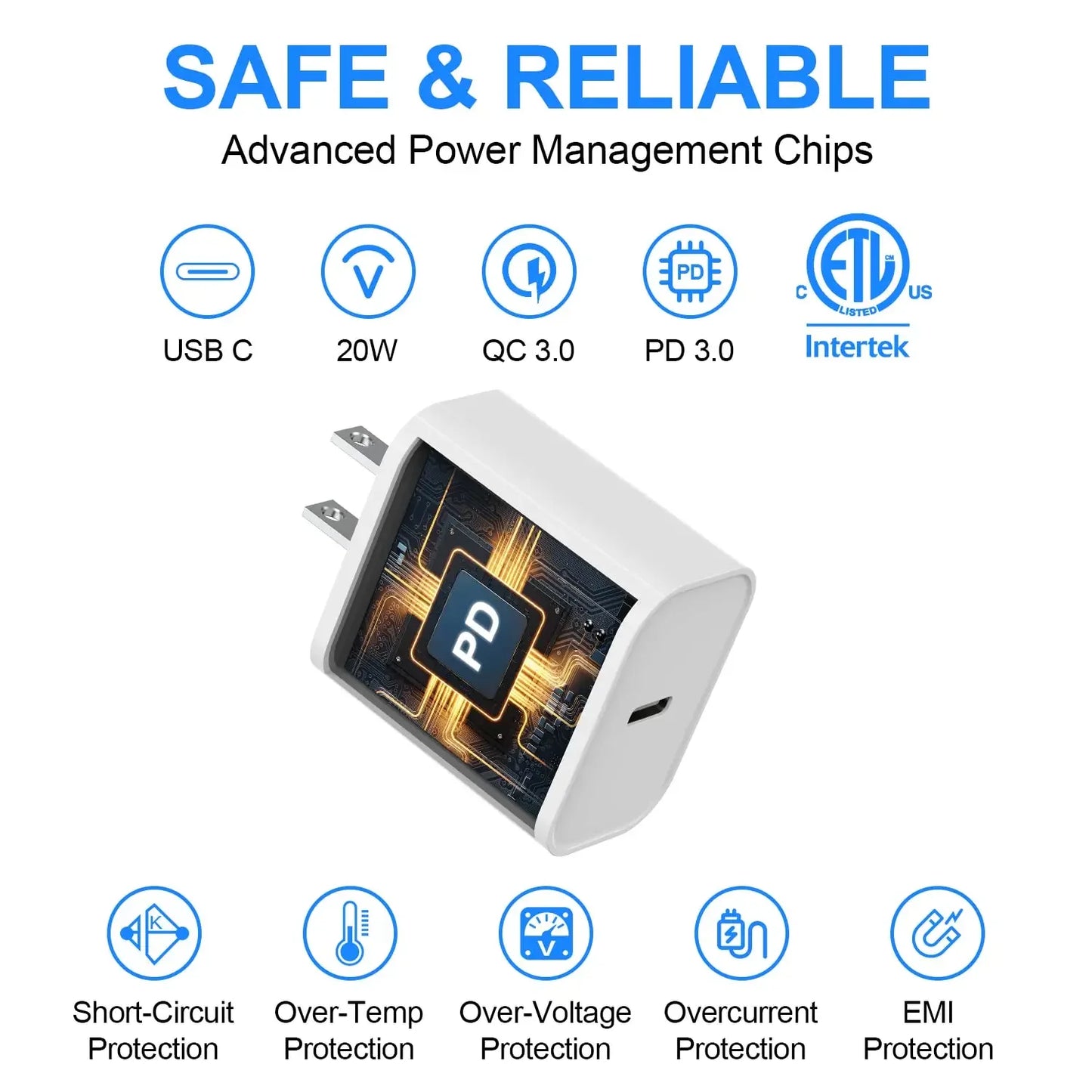 for iPhone 20W USB-C Wall Charger + 6ft Lightning/USB-C Fast Charge Cable — view 4 of chargers & cables