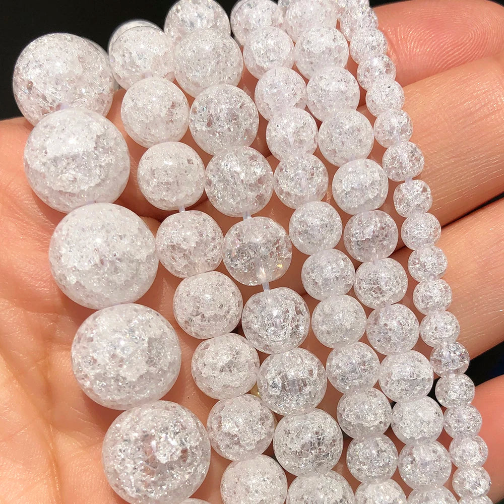 Pearl & Yooperlite Fire Sodalite Beads 15" — 8mm Glow Stone Strand for DIY Jewelry — view 6 of beads
